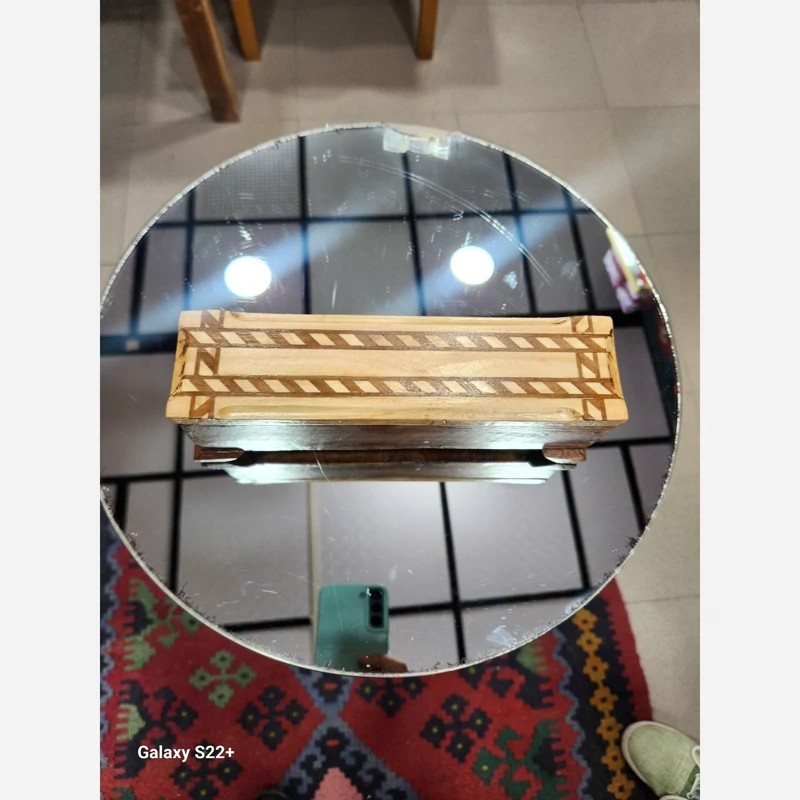 جاقلمی و جا انگشتری چوبی دستساز معرق کاری کرشمه گالری گالری صنایع دستی کرشمه