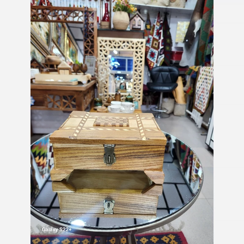 جعبه اکسسوری معرق قفل دار کرشمه گالری گالری صنایع دستی کرشمه