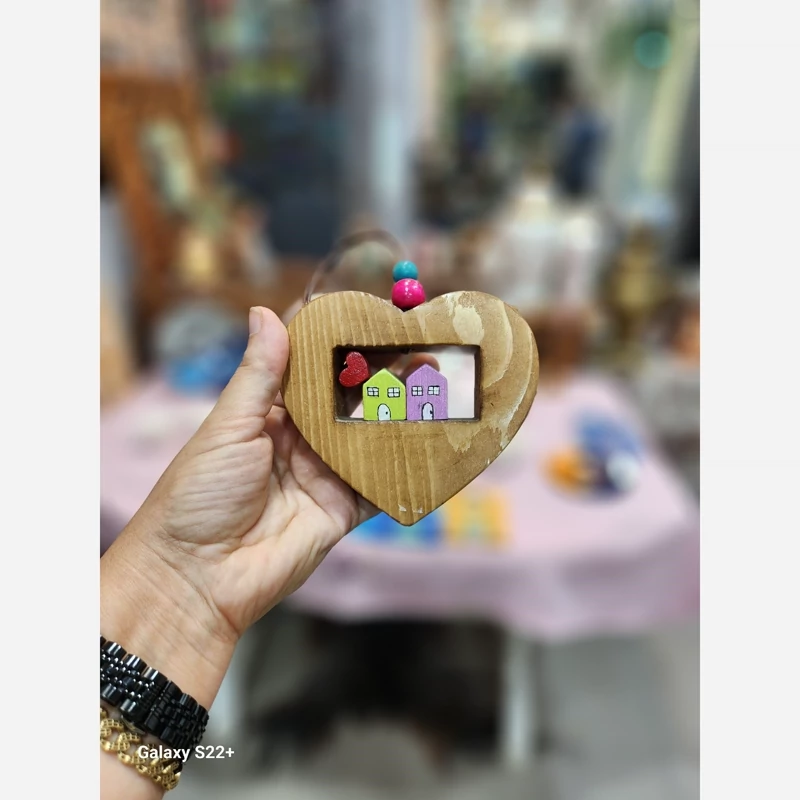 آویز دیواری قلب کلبه ای چوبی️ گالری صنایع دستی کرشمه