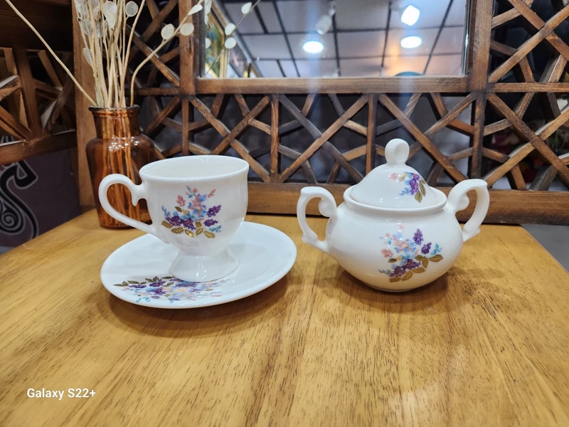 ست چای خوری تک نفره گل ریز دست ساز سرامیکی گالری صنایع دستی کرشمه