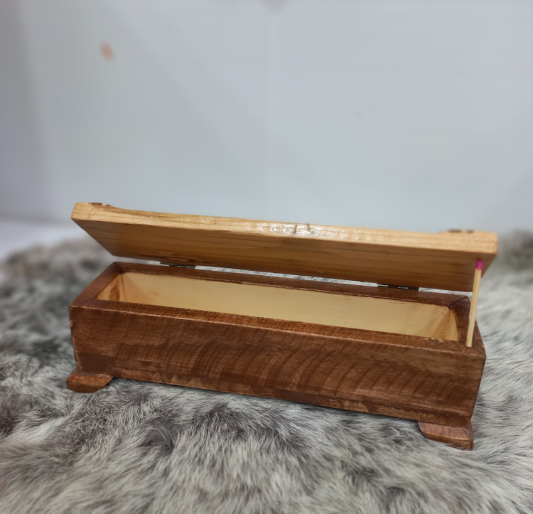 جاقلمی و جا انگشتری چوبی دستساز معرق کاری | ۲۳×۶ cm