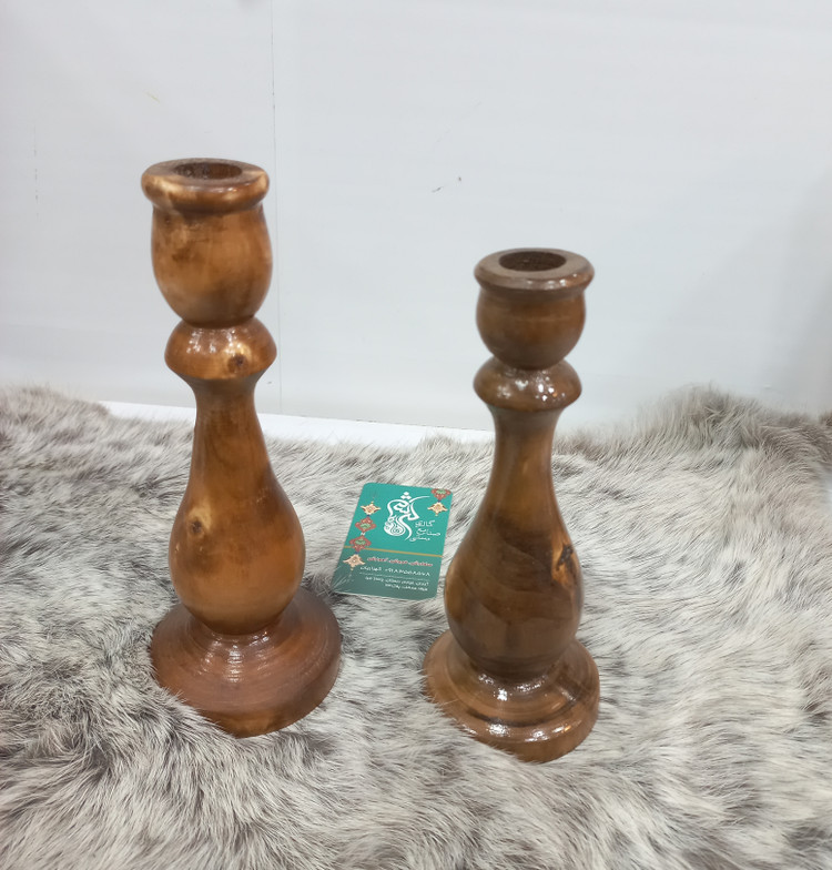 ست جا شمعی خراطی شده جفتی 🕯🕯دو سایز کوچک و بزرگ
