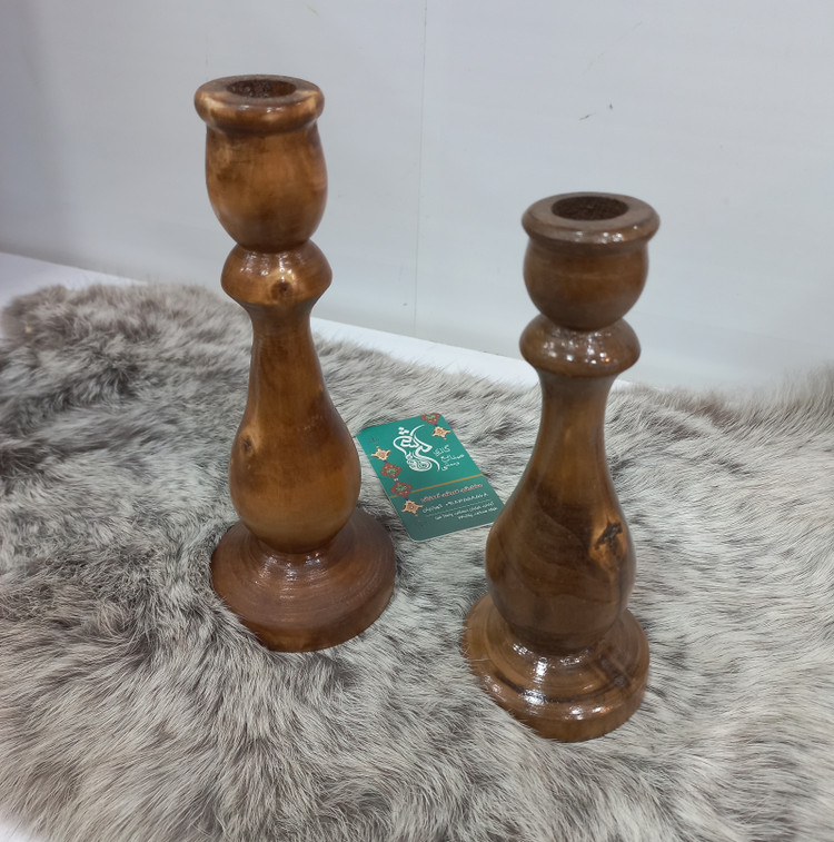 ست جا شمعی خراطی شده جفتی 🕯🕯دو سایز کوچک و بزرگ