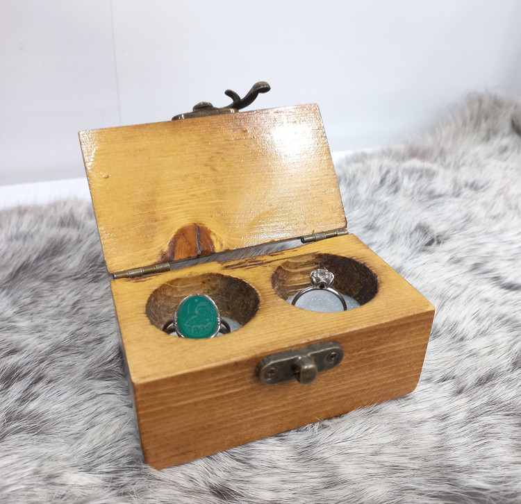 جعبه چوبی ست جا انگشتری دوتایی💍💍😍