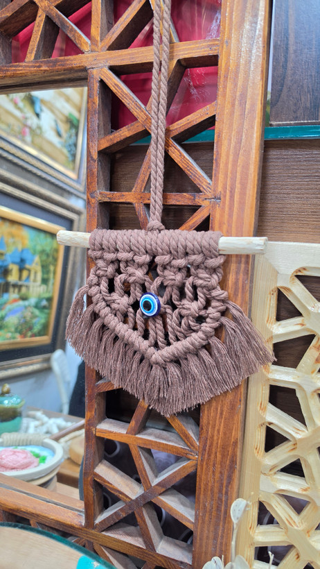 آویز مکرومه چشم و نظر رنگ شکلاتی😍🧿