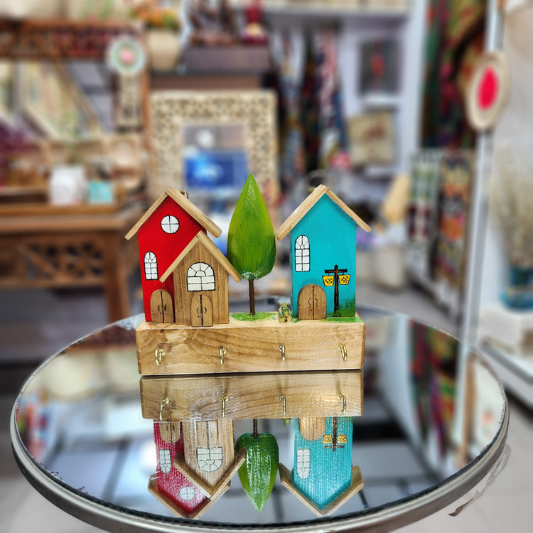 جا کلیدی های چوبی فانتزی طرح کلبه 🏘