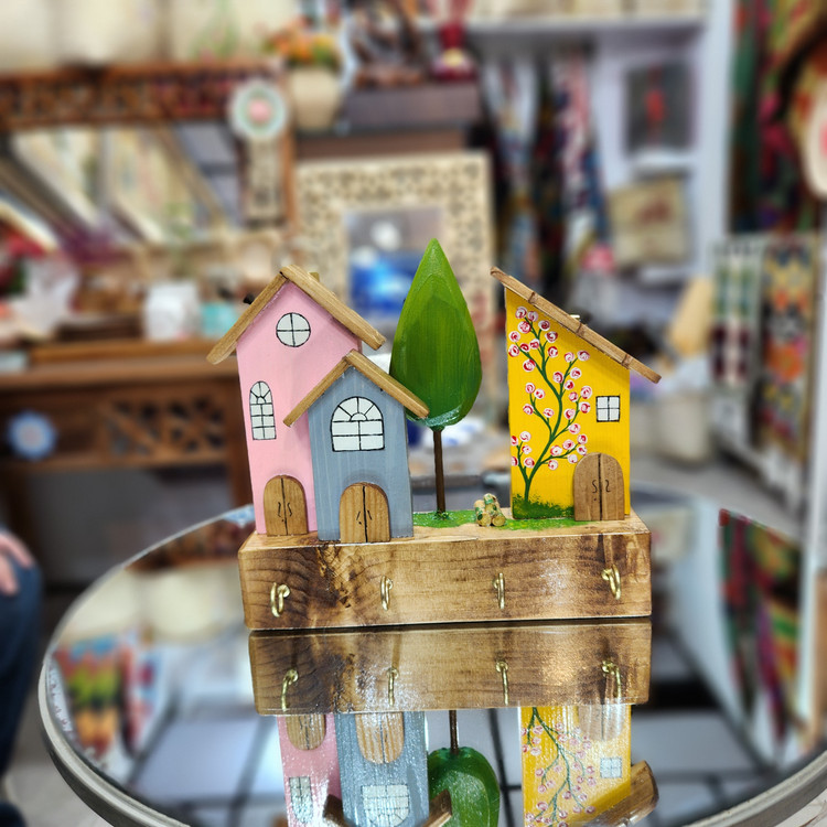 جا کلیدی های چوبی فانتزی طرح کلبه 🏘