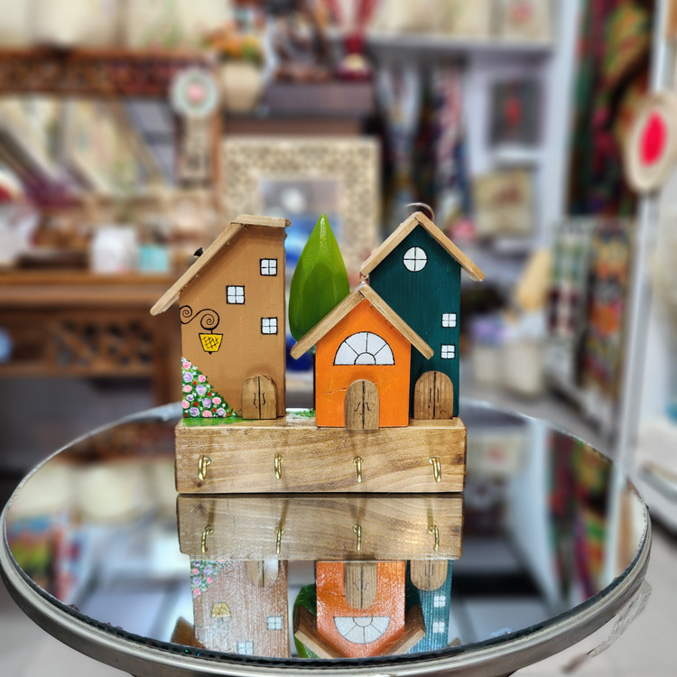 جا کلیدی های چوبی فانتزی طرح کلبه 🏘