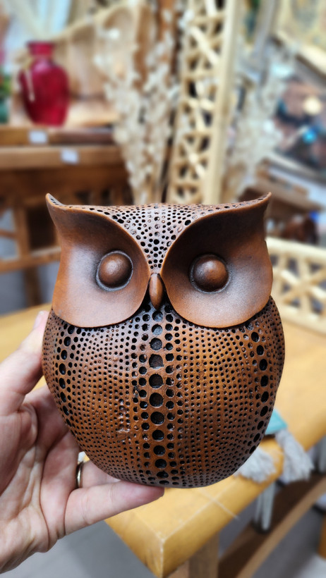 ست سه تایی دکوری جغد پلی استر قهوه ای🦉